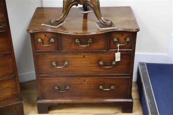 A mid 18th century mahogany chest, W.2ft 7in. D.1ft 8in. H.2ft 6in.